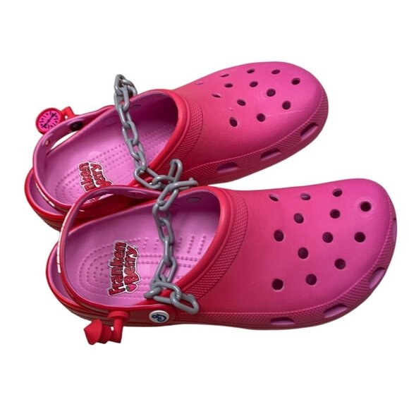 Frankenberry Crocs Limited Edition Pink‎ Clogs Size 11 With Chain Strap - Picture 2 of 7